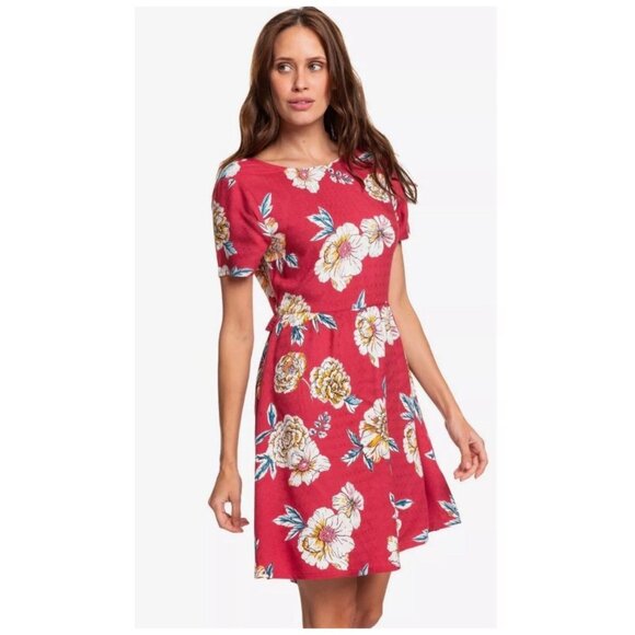 Roxy Dress Hello Cilento Short Sleeve Mini Back Cut-Out Boho Women's Size M - Picture 10 of 10